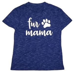 Fur Mama T-shirt Women's Size Small NWOT Blue